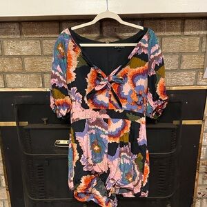 Colorful Romper with Bow Detail